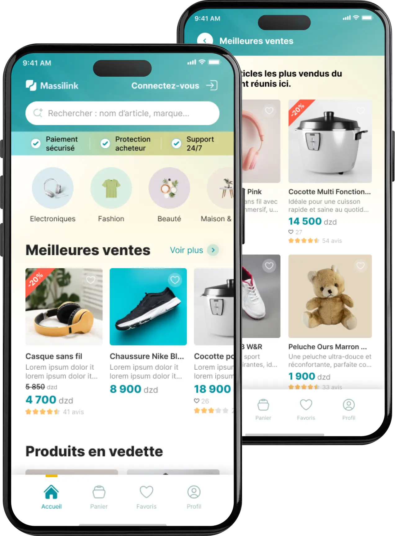 Massilink App Mockup